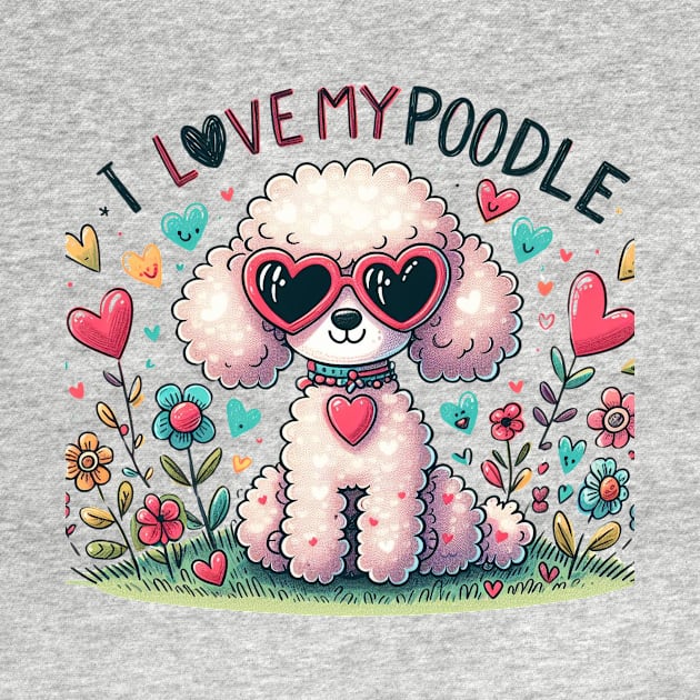 I Love My Poodle White Design #1 by Battlefoxx Living Earth